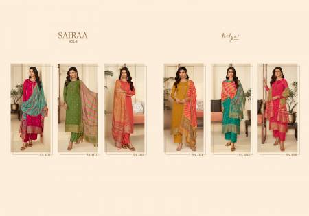 Saira Vol 4 Organza Jaquard  Designer Suit Catalog